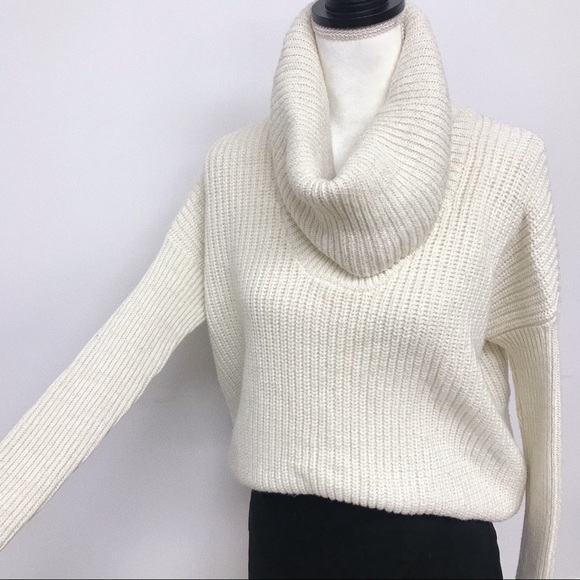 Express White Turtleneck Sweater 